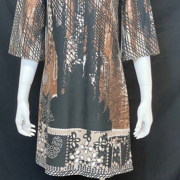 European Bohemian knit dress abstract & floral - Picture 3 of 5